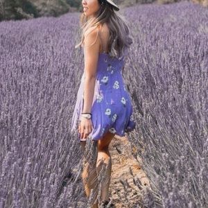 Purple Floral Reformation Ultra Mini Dress